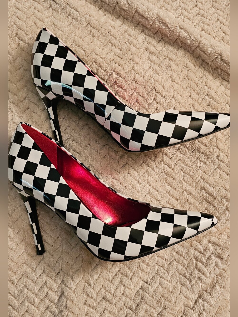 Nine West Checkered Pattern Heels Size 7